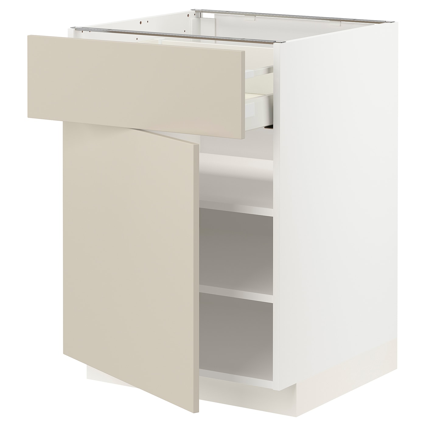 Напольный шкаф - IKEA METOD MAXIMERA, 88x62x60см, белый/бежевый, МЕТОД МАКСИМЕРА ИКЕА