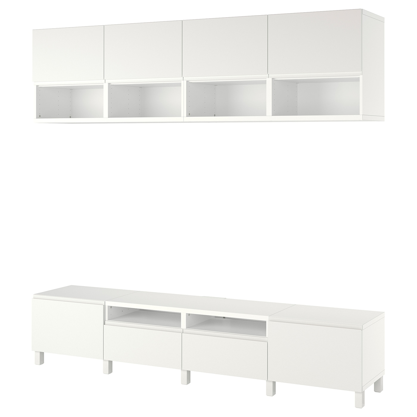 Комплект мебели д/гостиной  - IKEA BESTÅ/BESTA, 230x42x240см, белый, БЕСТО ИКЕА