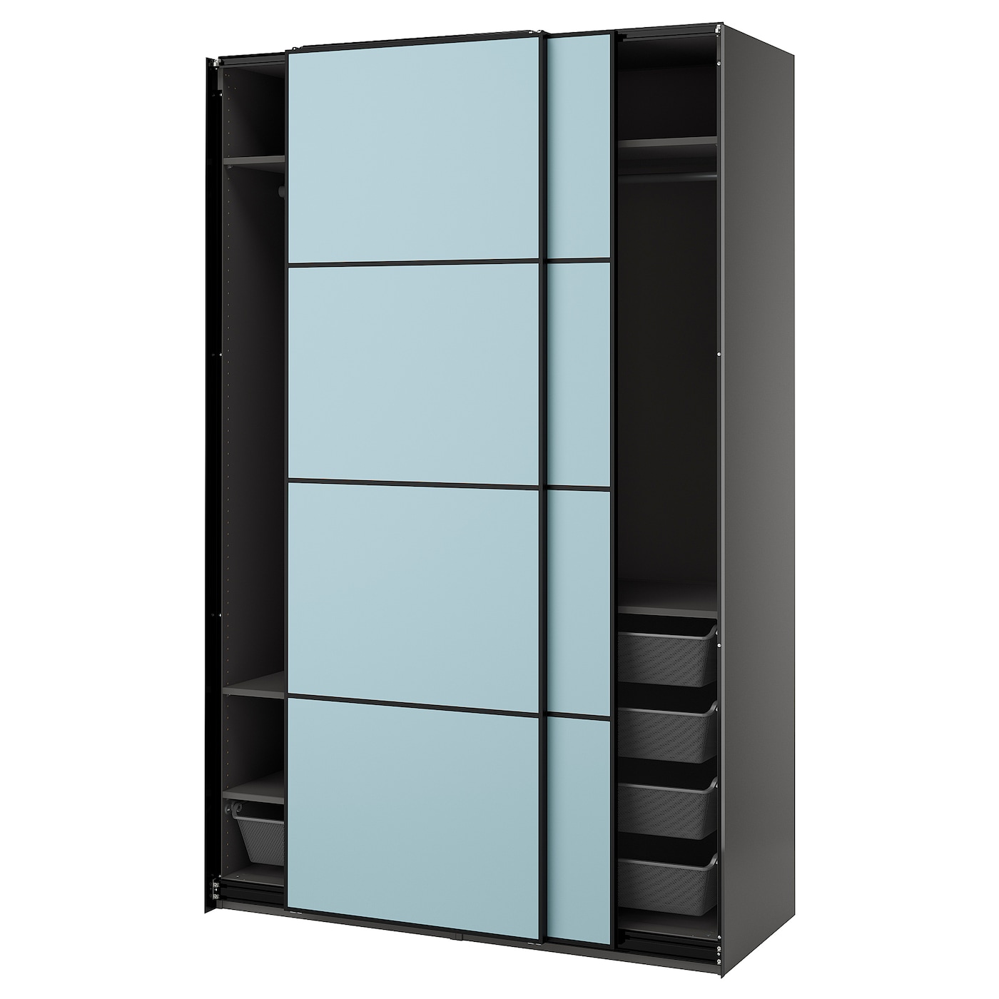 Шкаф - PAX / MEHAMN IKEA/ ПАКС / МЕХАМН  ИКЕА, 236х150  см, черный