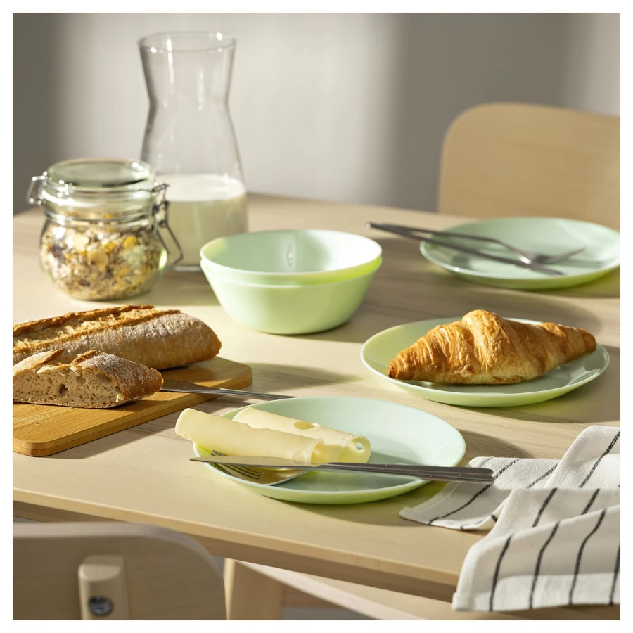 Тарелка - IKEA OFTAST/ ОФТАСТ ИКЕА, 19 см, светло-зелёный (изображение №2)