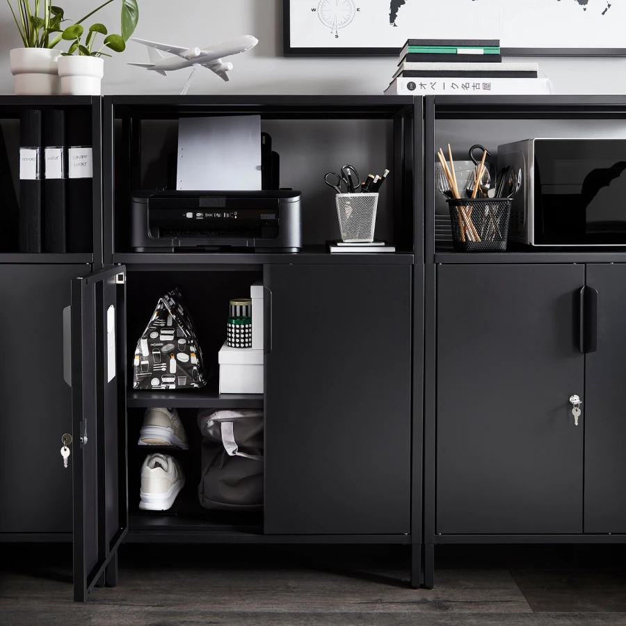 Шкаф - TROTTEN IKEA/ ТРОТТЕН ИКЕА,  110х70 см, черный (изображение №2)