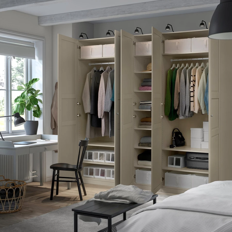 Гардеробная комбинация - IKEA PAX/TYSSEDAL / ПАКС/ТИССЕДАЛЬ ИКЕА, 236x250x60 см ,бежевый (изображение №3)