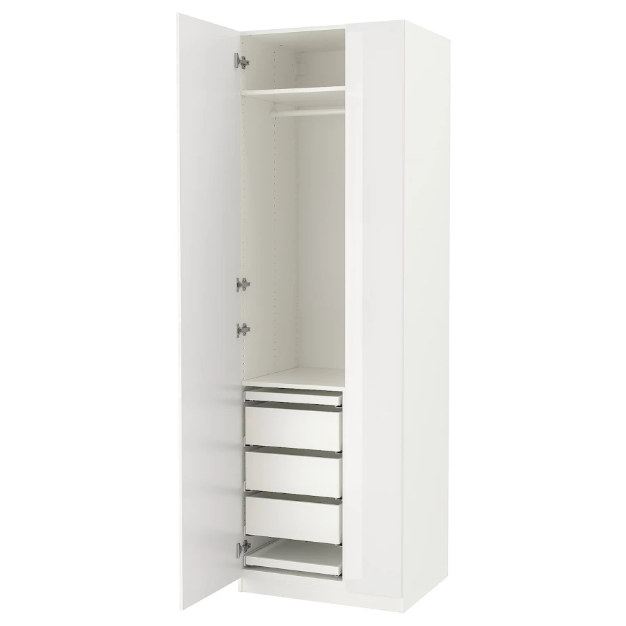 Платяной шкаф - IKEA PAX/FARDAL, 75x60x236 см, белый ПАКС/ФАРДАЛЬ ИКЕА (изображение №1)