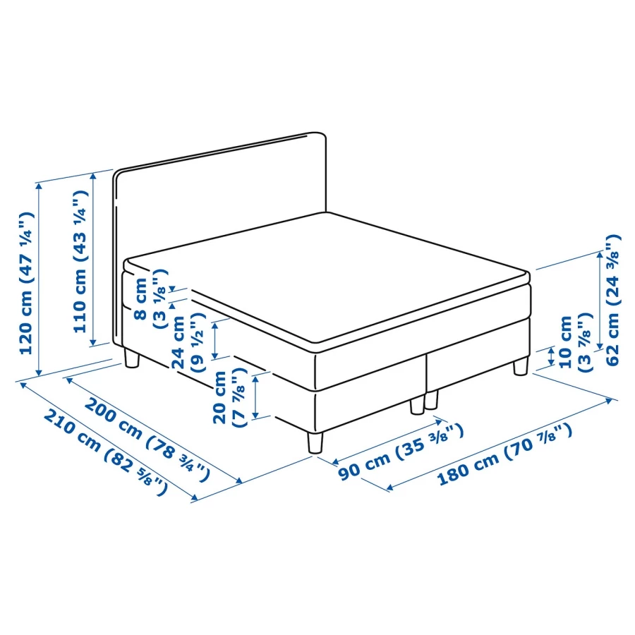 DUNVIK Континентальная кровать ИКЕА (изображение №11)