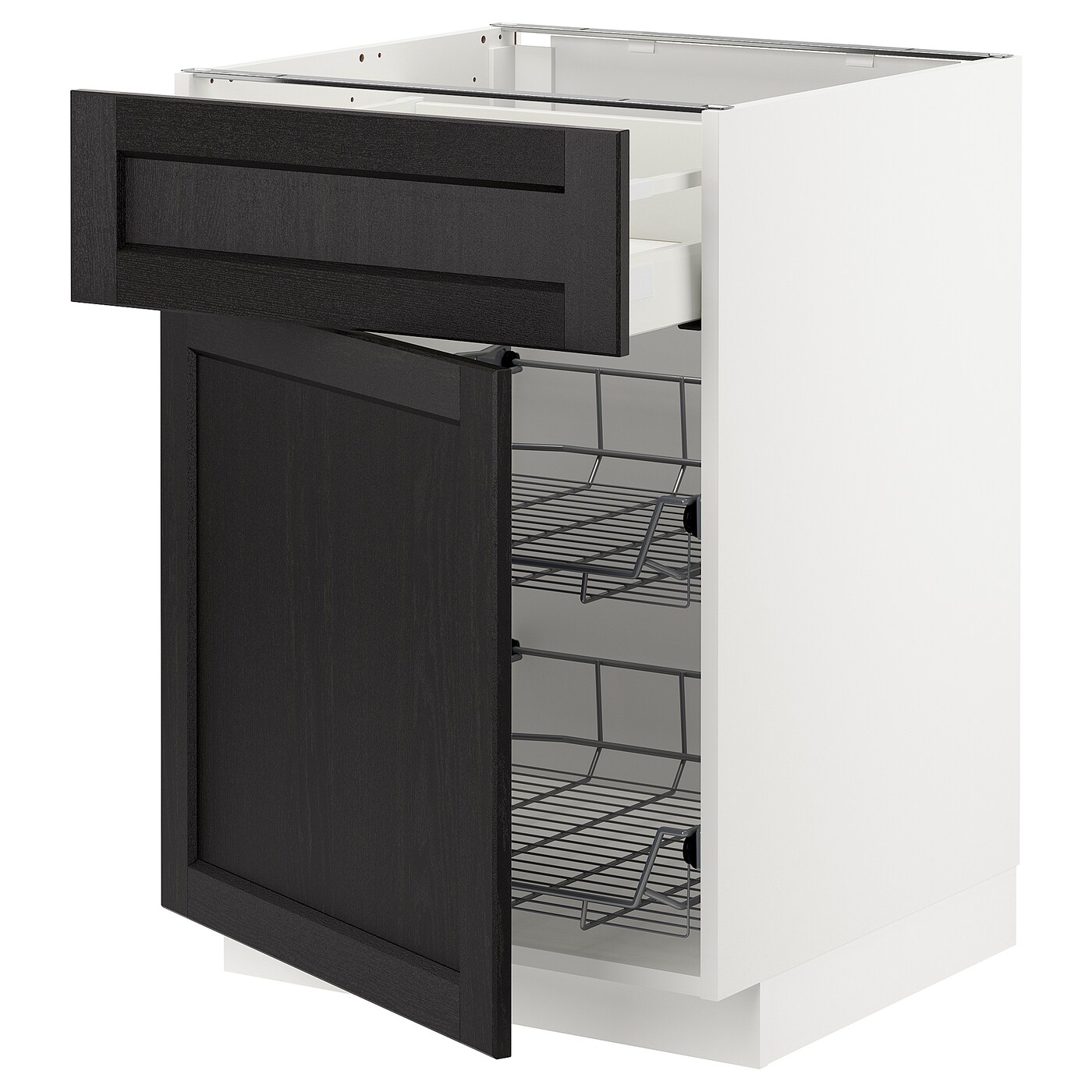 Напольный шкаф - METOD / MAXIMERA IKEA/ МЕТОД/ МАКСИМЕРА ИКЕА,  60х88 см, белый/черный