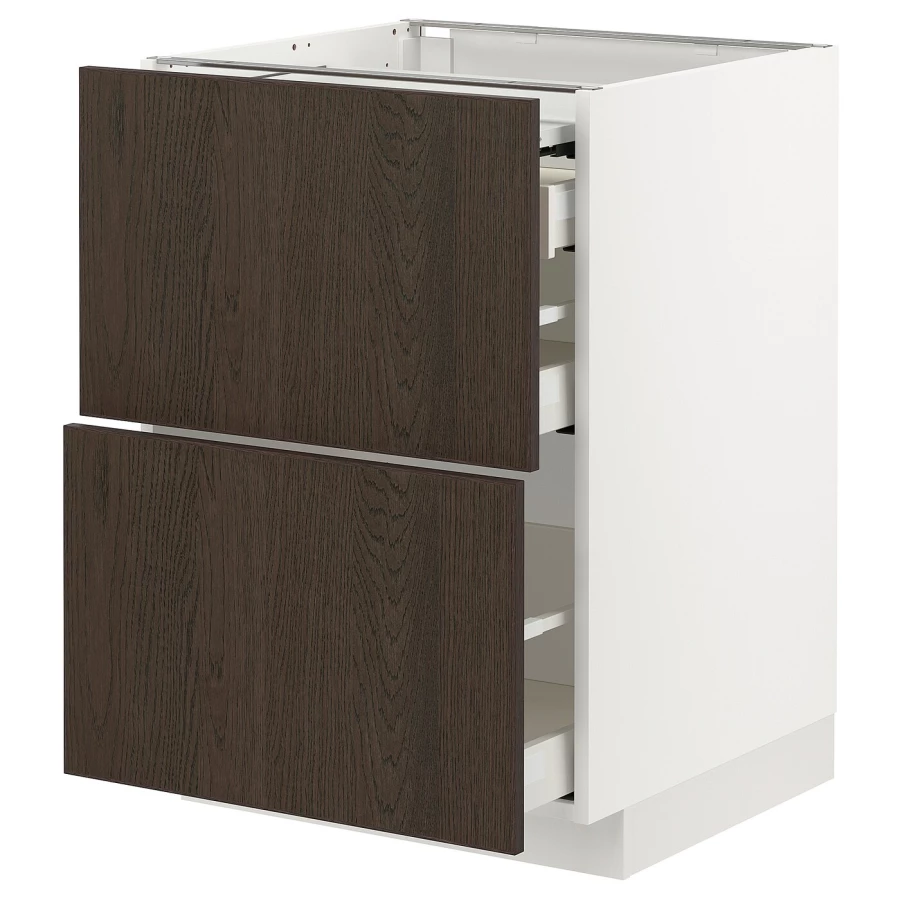 Напольный шкаф - IKEA METOD MAXIMERA, 88x62x60см, белый/коричневый, МЕТОД МАКСИМЕРА ИКЕА (изображение №1)