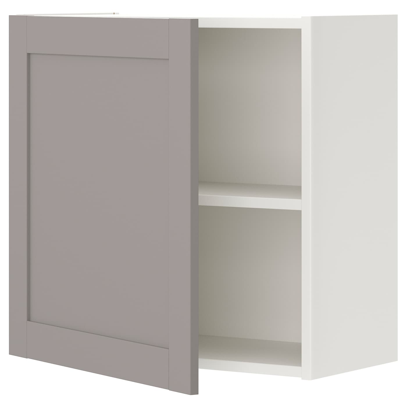 Кухонный навесной шкаф - ENHET IKEA/ ЭНХЕТ ИКЕА, 60х30х60  см, белый/серый