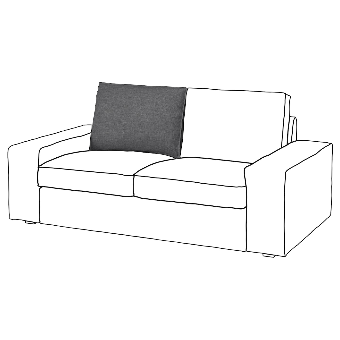 Внутренняя подушка спинки - IKEA KIVIK/КИВИК ИКЕА, 59х23х75 см, черный