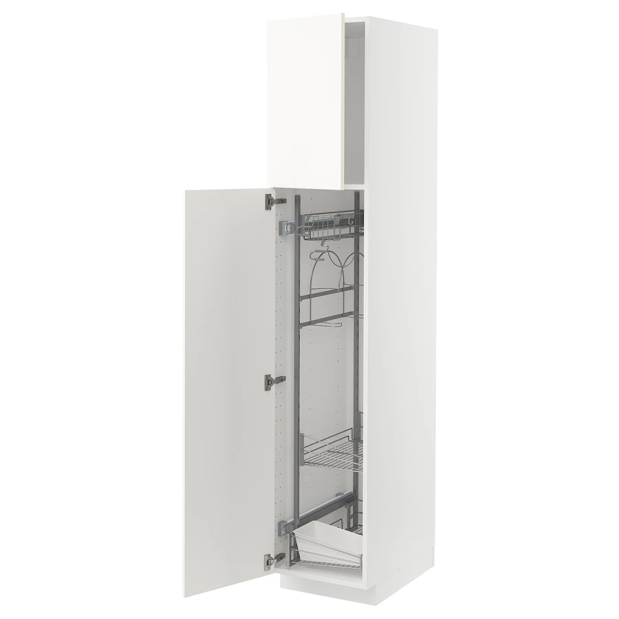 Высокий шкаф/бытовой - IKEA METOD/МЕТОД ИКЕА, 200х60х40 см, белый (изображение №1)