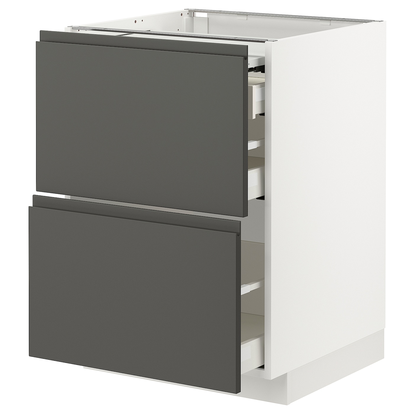 Напольный кухонный шкаф  - IKEA METOD MAXIMERA, 88x62x60см, белый/темно-серый, МЕТОД МАКСИМЕРА ИКЕА