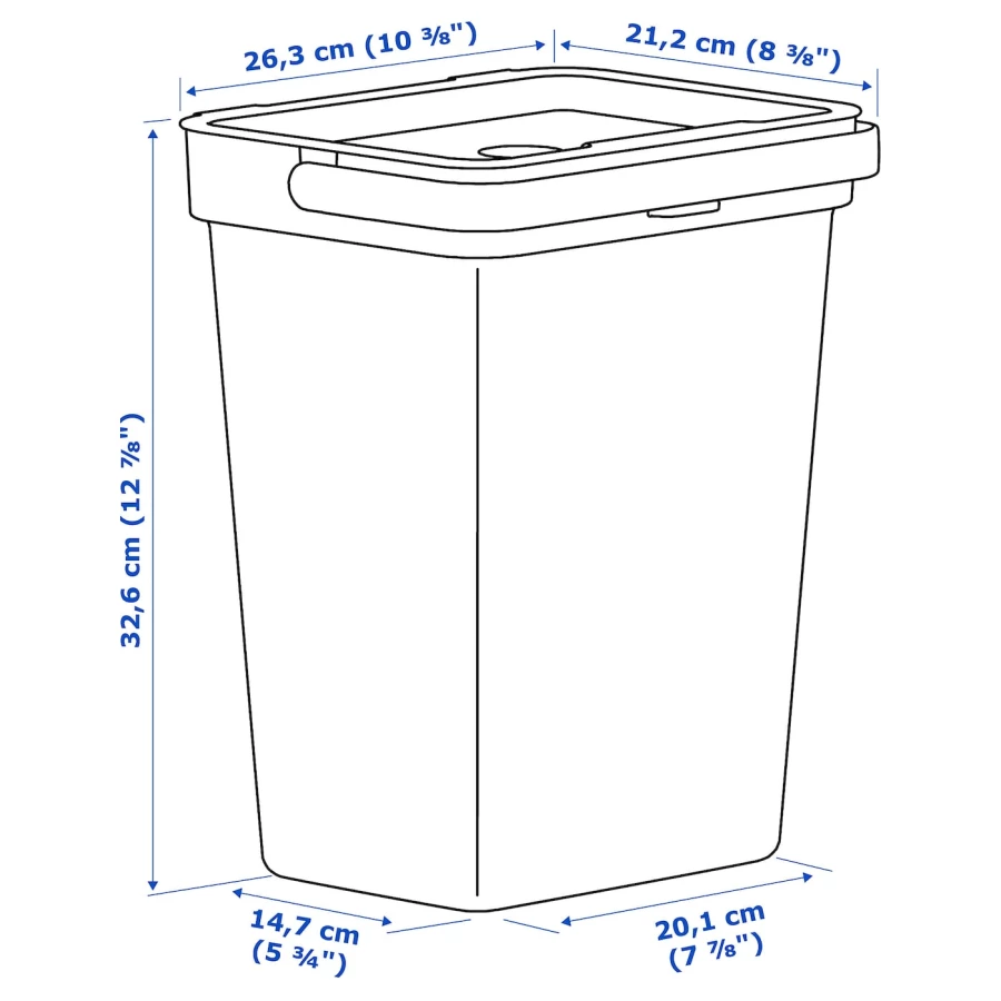 Контейнер для сортировки мусора - IKEA HÅLLBAR/HALLBAR, 10л, ХОЛЛБАР ИКЕА (изображение №6)