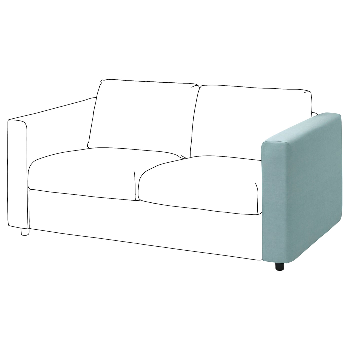 Подлокотник для дивана - IKEA VIMLE/ВИМЛЕ ИКЕА, 93х61х15 см, голубой
