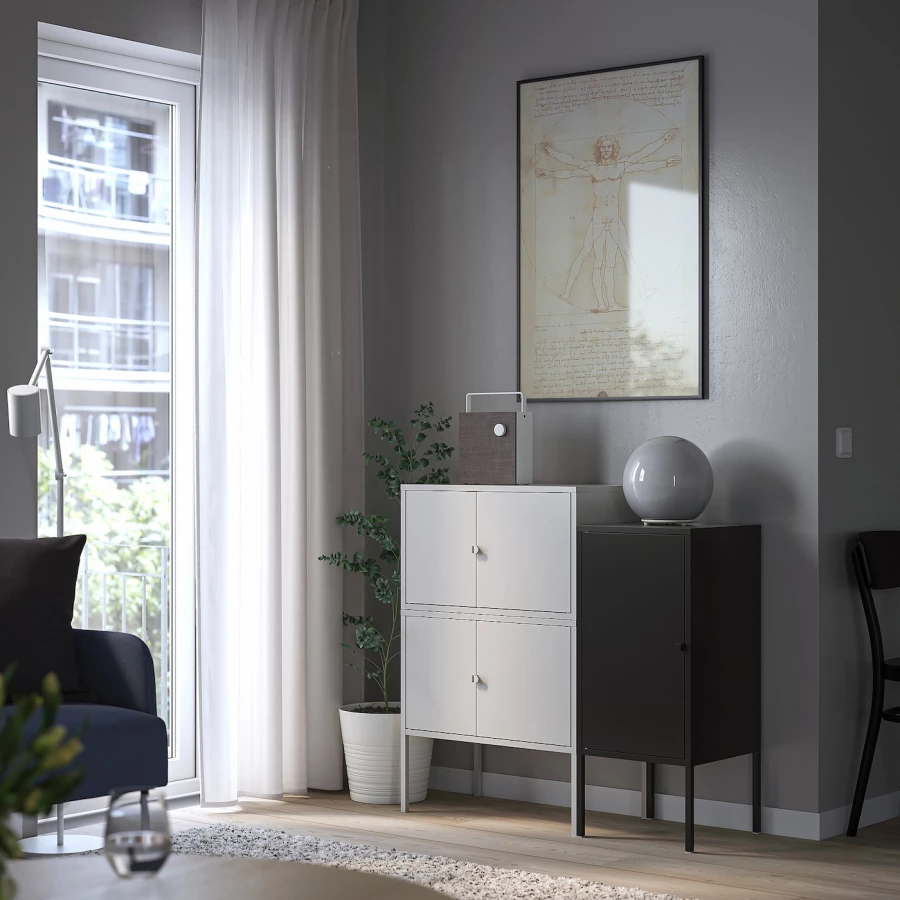 Комбинация для хранения - LIXHULT IKEA/ ЛИКСГУЛЬТ ИКЕА, 92х95 см, черный/серый (изображение №8)