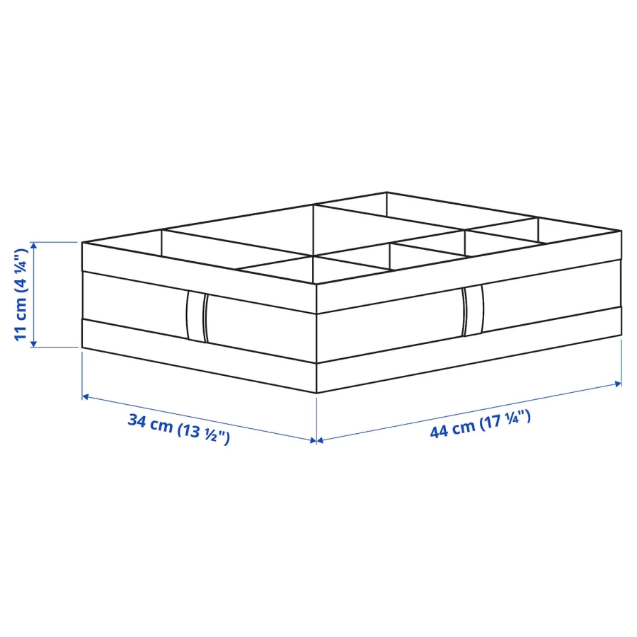 Коробка с отделениями - SKUBB IKEA/ СКУББ ИКЕА. 44х34х11 см, белый (изображение №5)