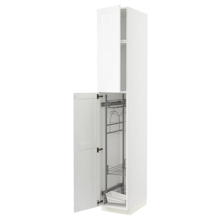 Высокий шкаф/бытовой - IKEA METOD/МЕТОД ИКЕА, 240х60х40 см, белый (изображение №1)