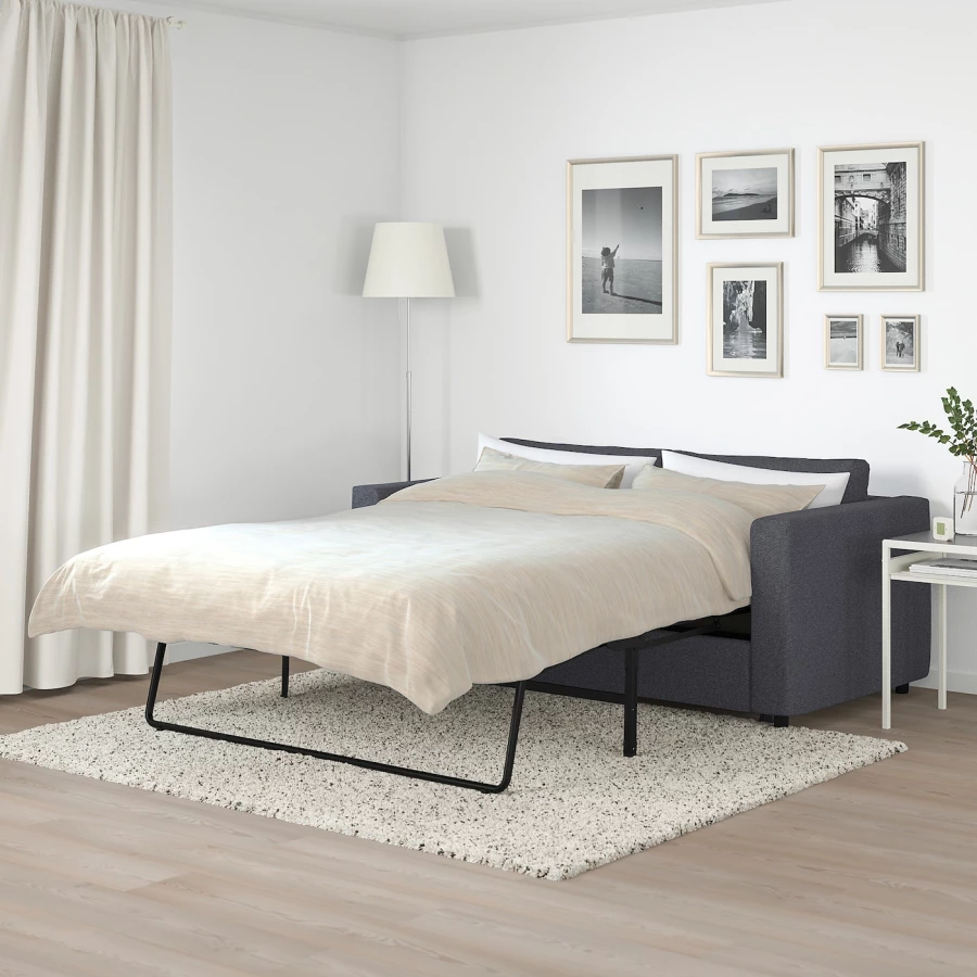 2-местный диван раскладной - IKEA VIMLE/ВИМЛЕ ИКЕА, 68х98х190 см, темно-серый (изображение №2)