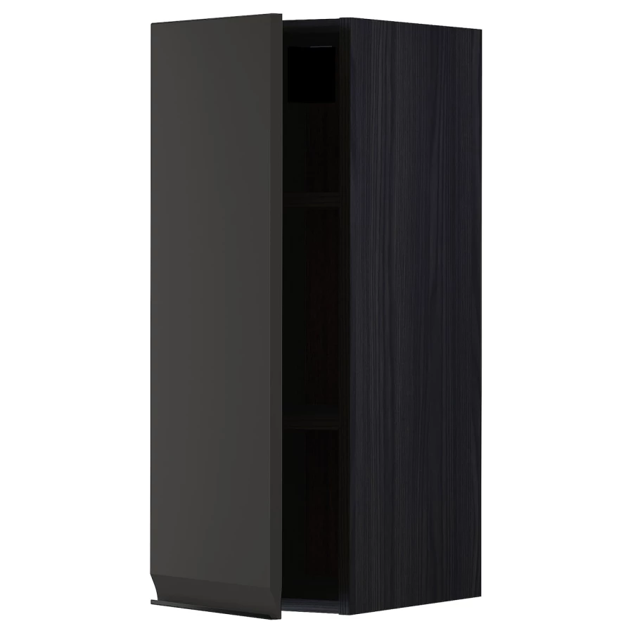 Навесной шкаф с полкой - METOD IKEA/ МЕТОД ИКЕА, 80х30 см, черный (изображение №1)