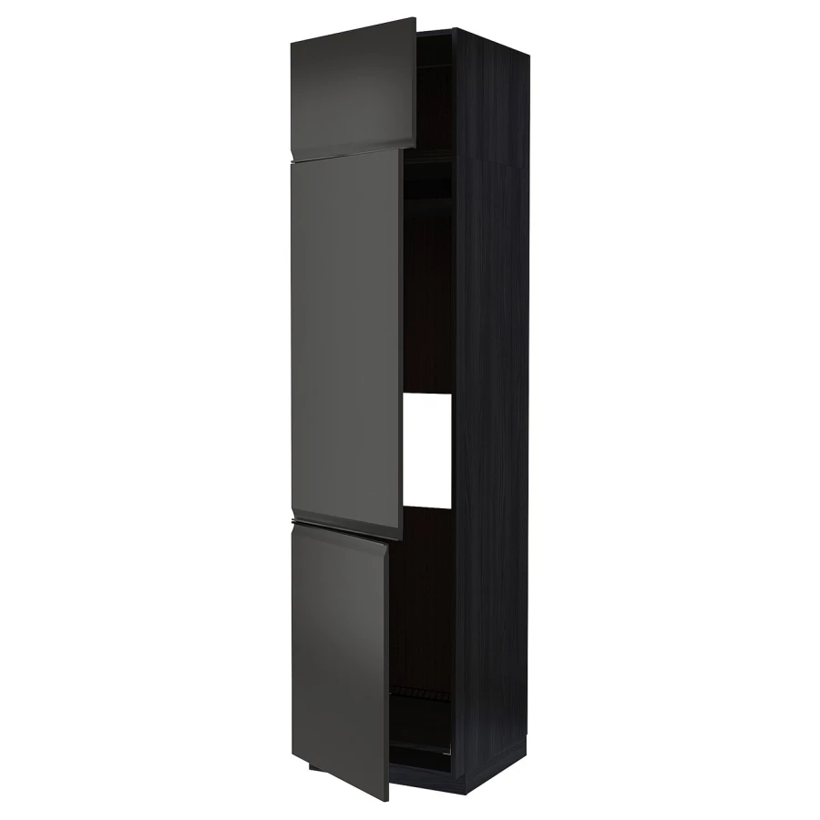 Высокий холодильный шкаф - IKEA METOD/МЕТОД ИКЕА, 60х60х240 см, черный (изображение №1)