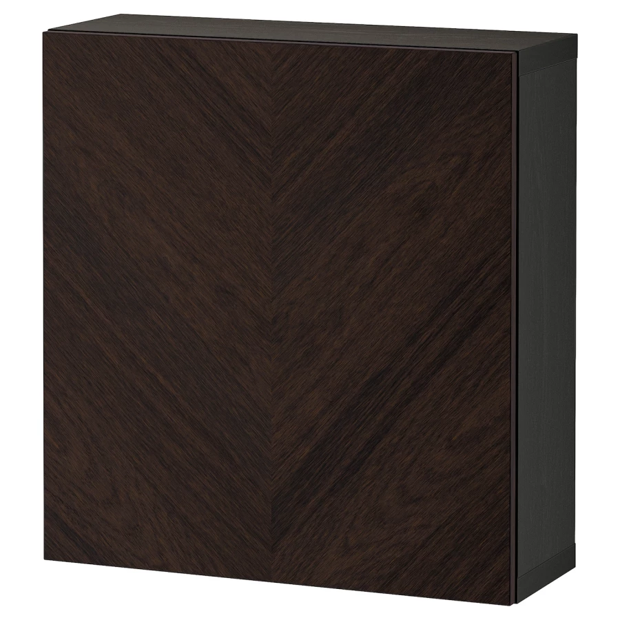 Комбинация навесного шкафа - IKEA BESTÅ/BESTA/БЕСТО ИКЕА, 64х22х60 см, темно-коричневый (изображение №1)