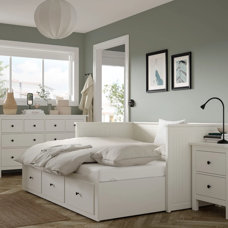 Комплект мебели д/спальни  - IKEA HEMNES, 200x80см, белый, ХЕМНЭС ИКЕА (изображение №2)
