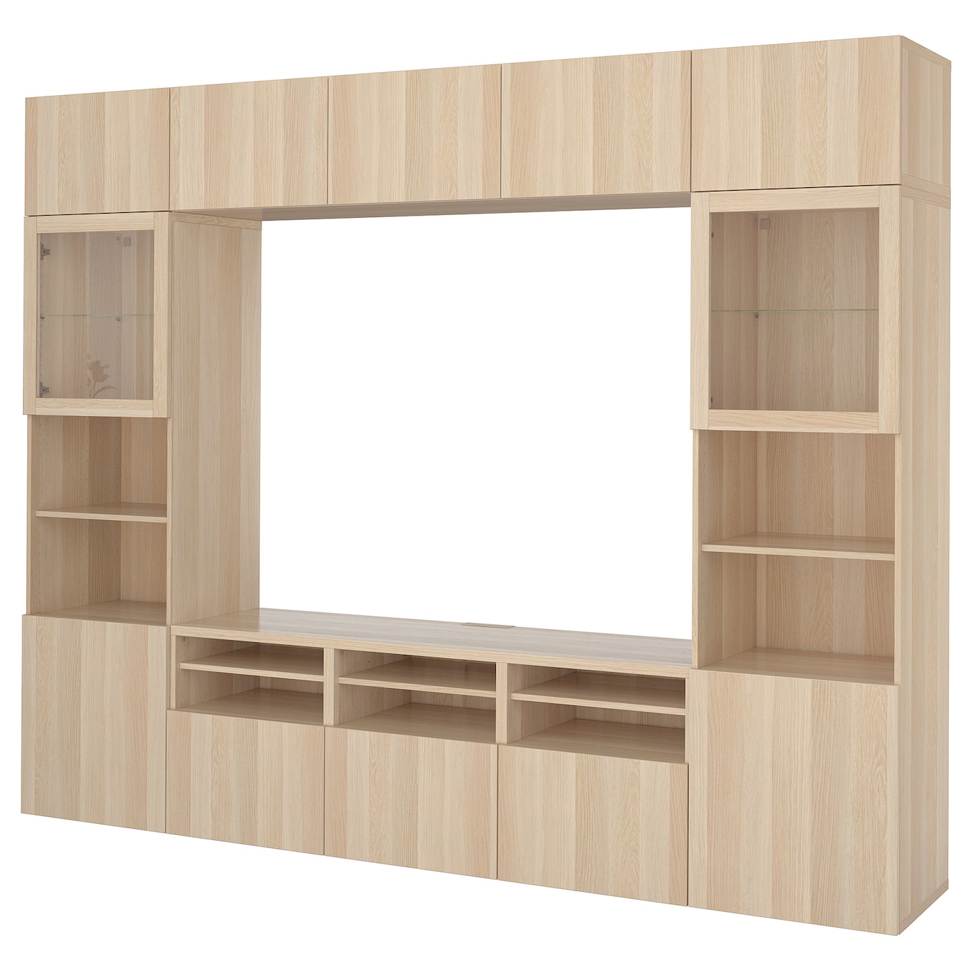 Комплект мебели д/гостиной  - IKEA BESTÅ/BESTA, 231x42x300 см, светло-коричневый, БЕСТО ИКЕА