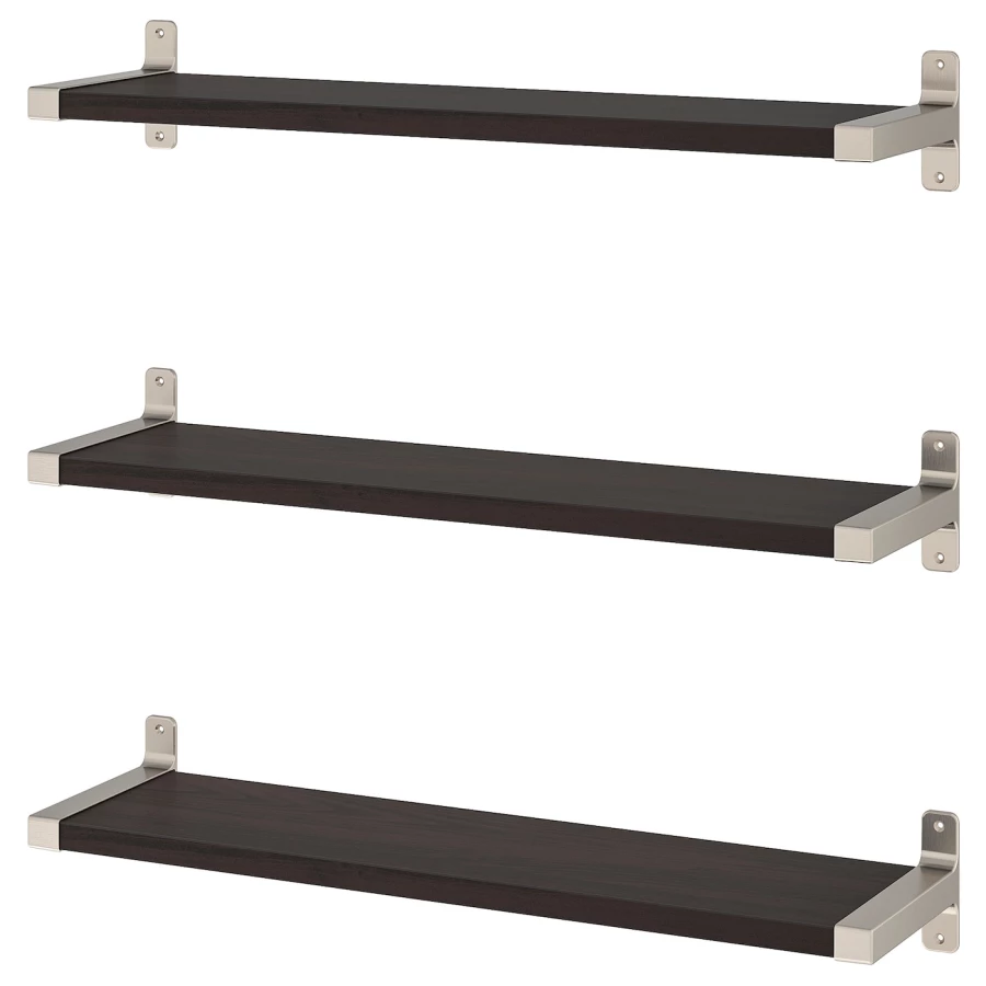 Комбинация настенных полок - BERGSHULT/GRANHULT IKEA/БЕРГСХУЛЬТ/ ГРАНХУЛЬТ ИКЕА, 80х20 см, черный (изображение №1)