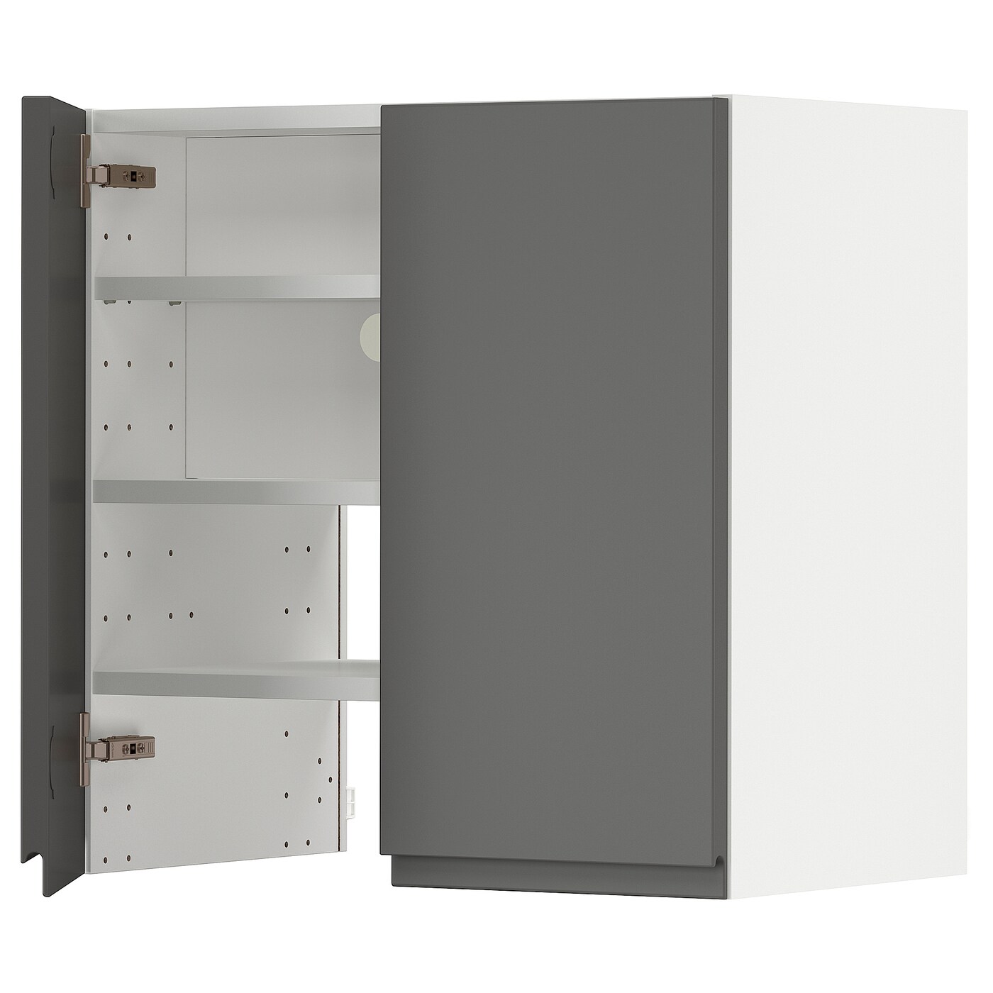 Навесной шкаф с полкой - METOD IKEA/ МЕТОД ИКЕА, 60х60 см, белый/серый