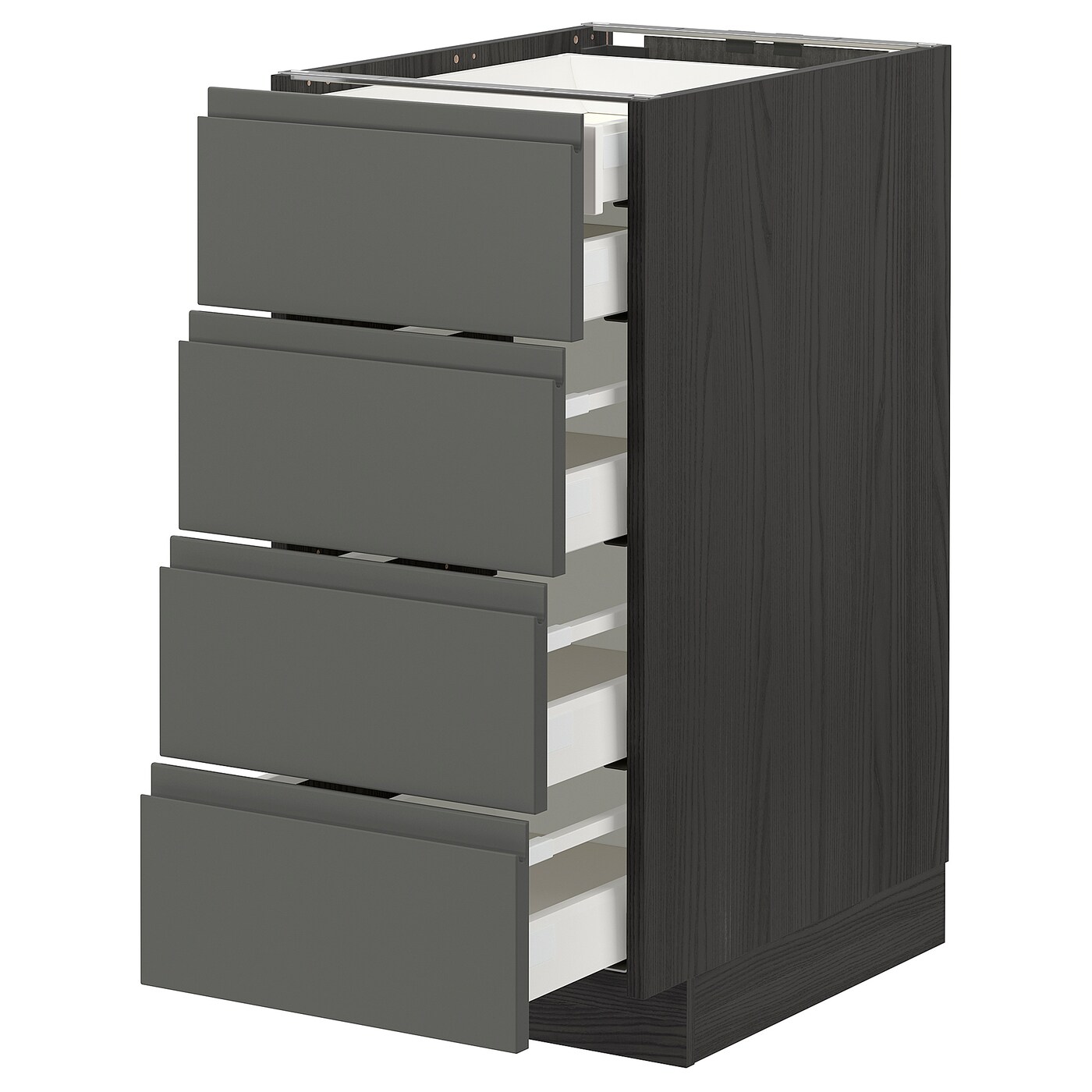 Напольный кухонный шкаф  - IKEA METOD MAXIMERA, 88x62,1x40см, черный/серый, МЕТОД МАКСИМЕРА ИКЕА