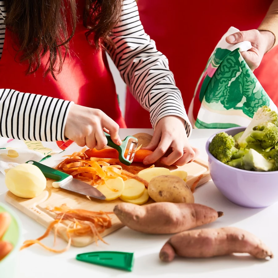Нож и овощечистка - IKEA TABBERAS, зеленый/серебристый, ТАББЕРАС ИКЕА (изображение №3)