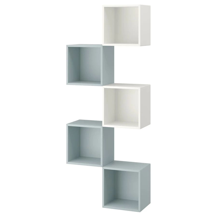 Комбинация для хранения - EKET IKEA/ ЭКЕТ ИКЕА,  105х70 см,   белый/бледно-голубой (изображение №1)