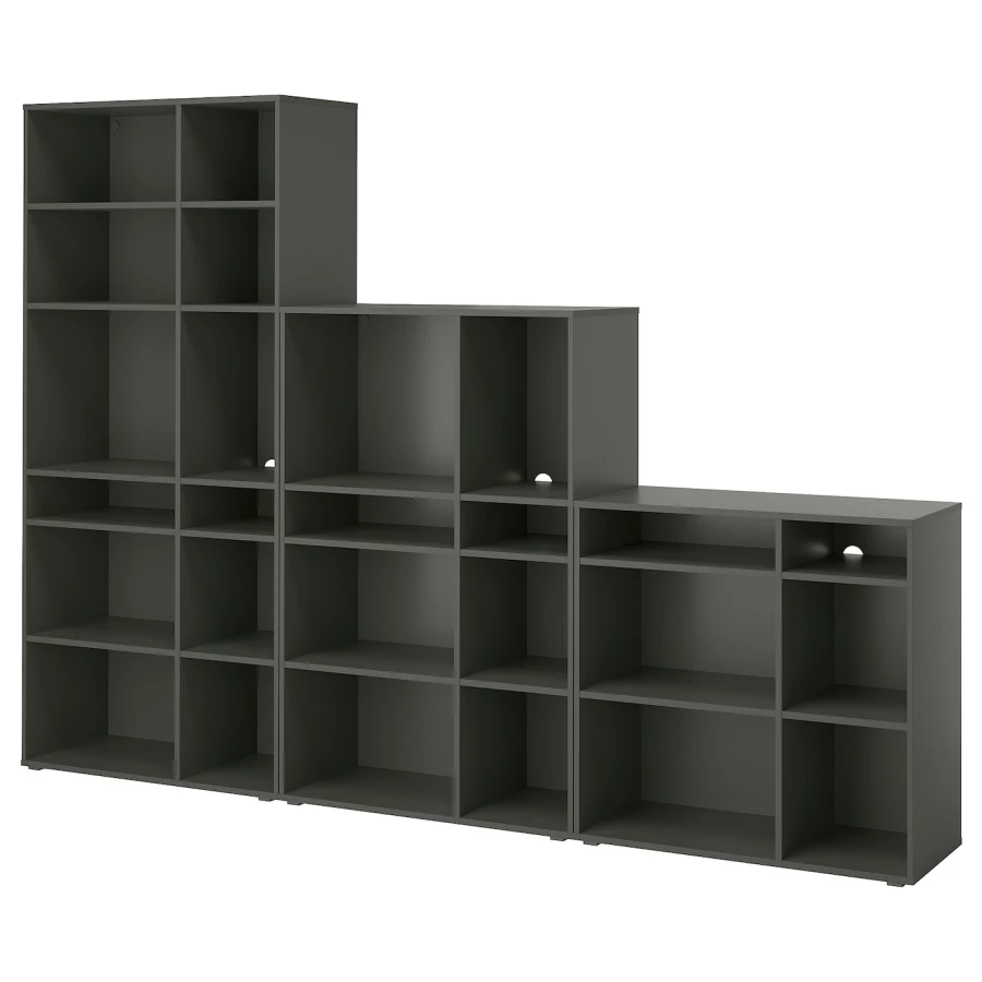 Комбинация для хранения - VIHALS  IKEA/ ВИХАЛС ИКЕА, 286х37х200 см, серый (изображение №1)