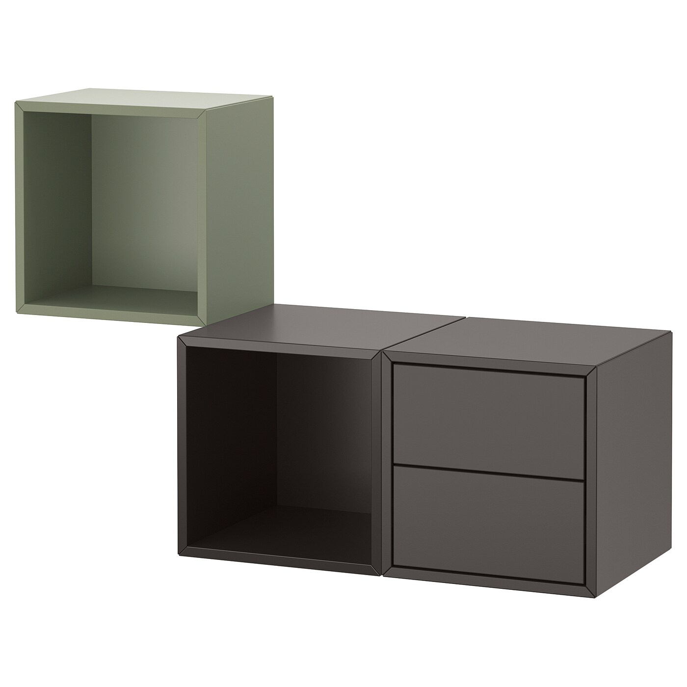 Комбинация для хранения - EKET IKEA/ ЭКЕТ ИКЕА,  105х70 см,   зеленый/темно-серый