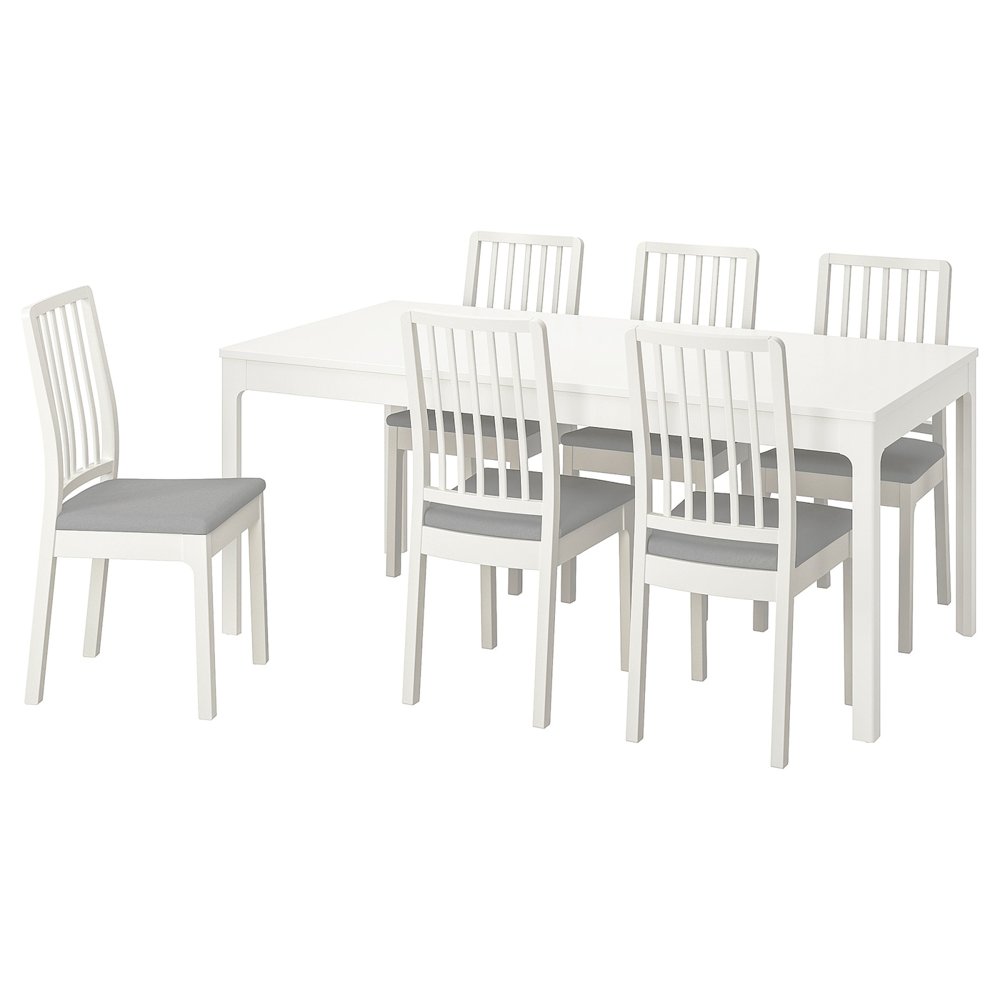Стол и 6 стульев - IKEA EKEDALEN/ ЭКЕДАЛЕН ИКЕА, 180х240х90 см, белый/серый