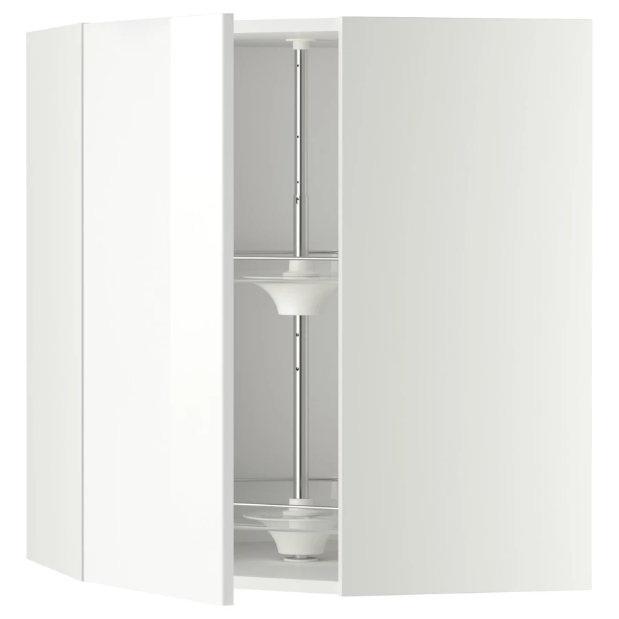 Угловой навесной шкаф с каруселью - METOD  IKEA/  МЕТОД ИКЕА, 80х68 см, белый (изображение №1)