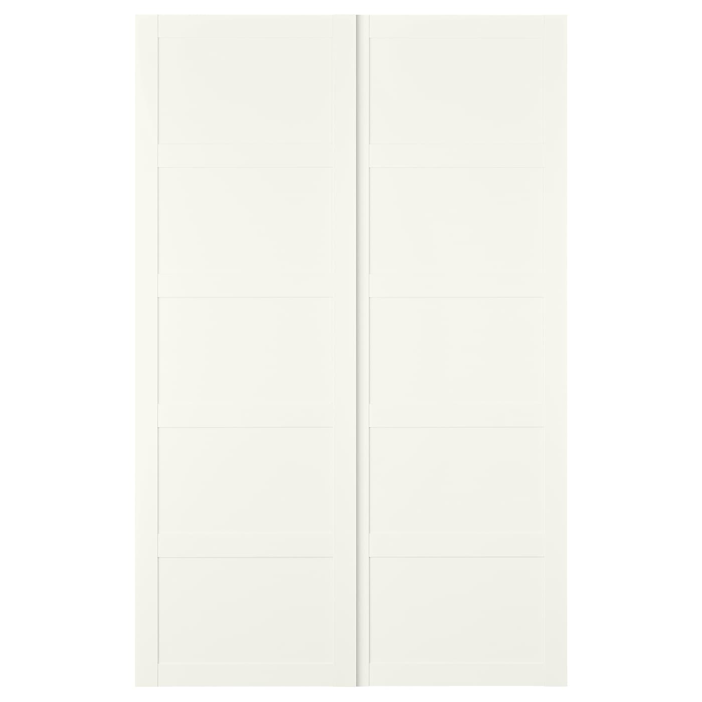 Пара раздвижных дверей - IKEA BERGSBO/БЕРГСБУ ИКЕА, 150x236 см, белый