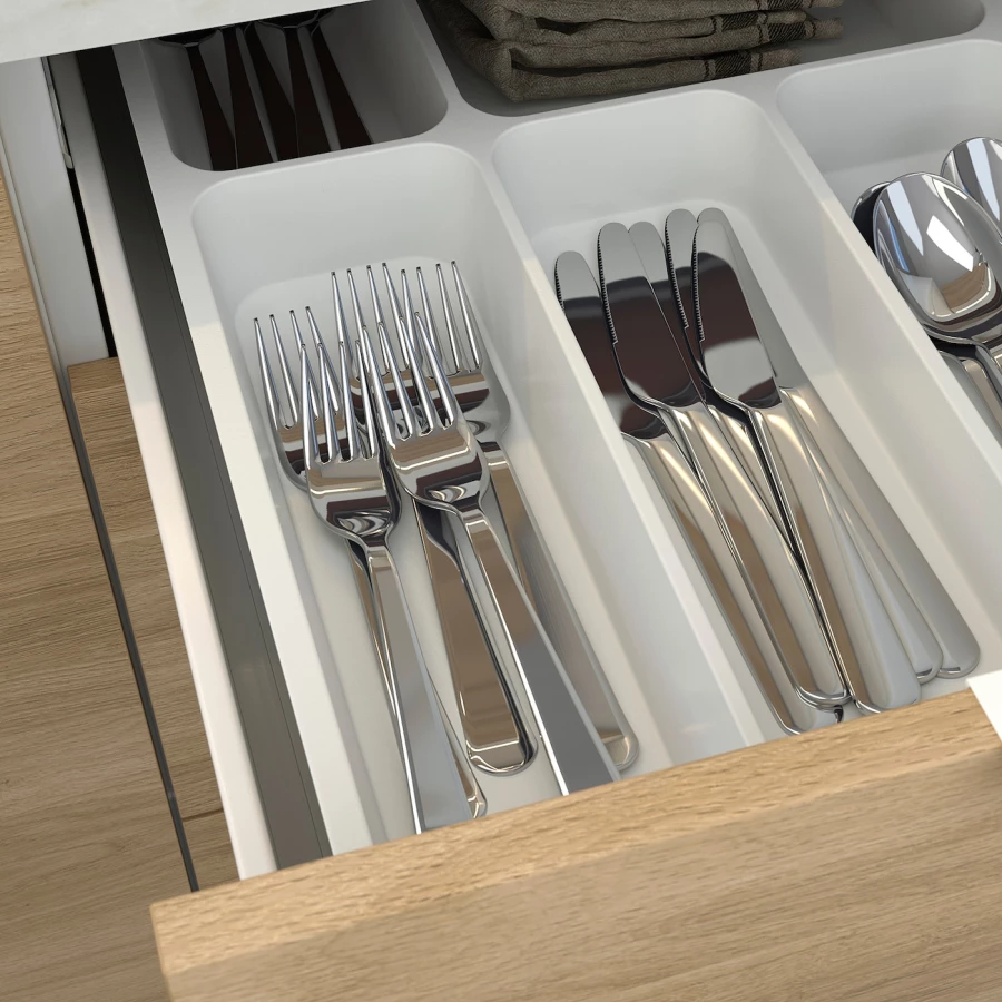 Комбинация для кухонного хранения  - ENHET  IKEA/ ЭНХЕТ ИКЕА, 323х63,5х241 см, белый/бежевый (изображение №6)