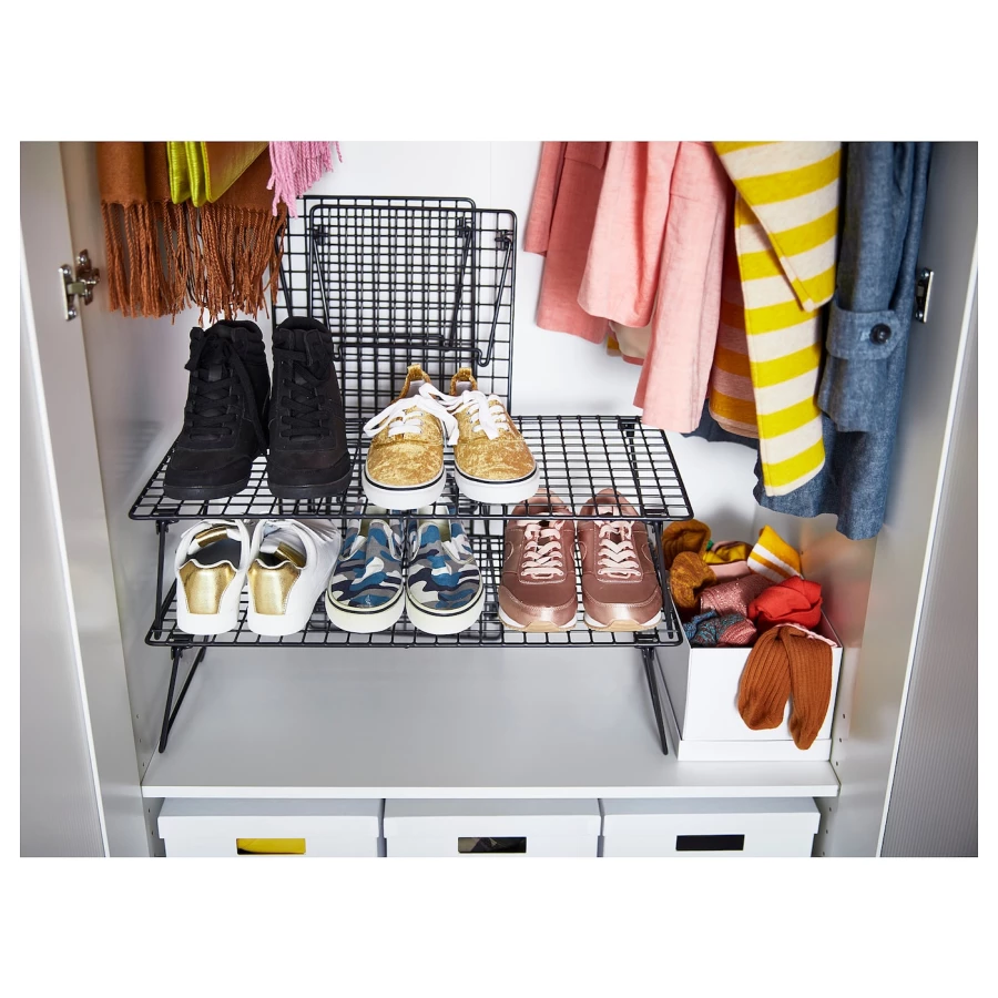 Шкаф для обуви - GREJIG IKEA/ ГРЕЙИГ ИКЕА, 58х27 см, черный (изображение №8)