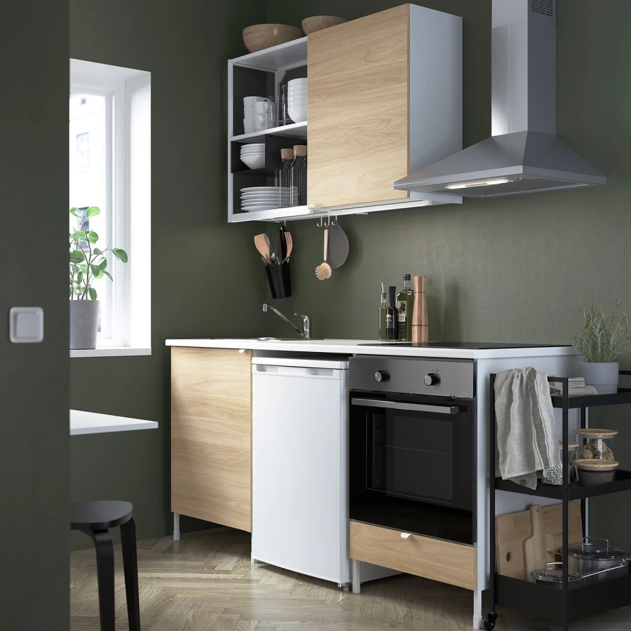 Кухня -  ENHET  IKEA/ ЭНХЕТ ИКЕА, 222х183 см, белый/бежевый (изображение №2)
