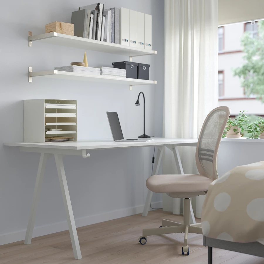 Письменный стол - IKEA TROTTEN, 160х80 см, белый, ТРОТТЕН ИКЕА (изображение №5)