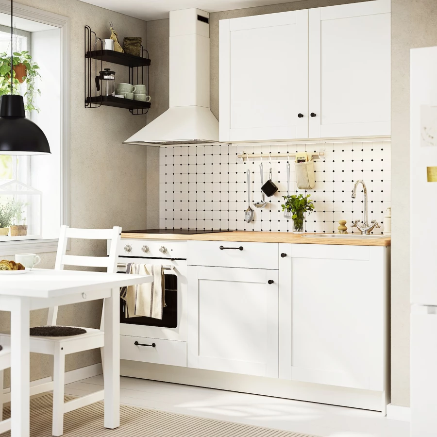 Комбинация кухонная прямая - KNOXHULT IKEA/ КНОКСХУЛЬТ ИКЕА, белый/под беленный дуб (изображение №2)