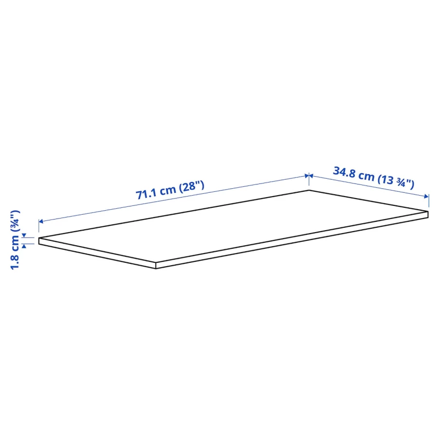 Полка - IKEA KOMPLEMENT/КОМПЛЕМЕНТ ИКЕА, 75х35 см, темно-коричневый (изображение №2)