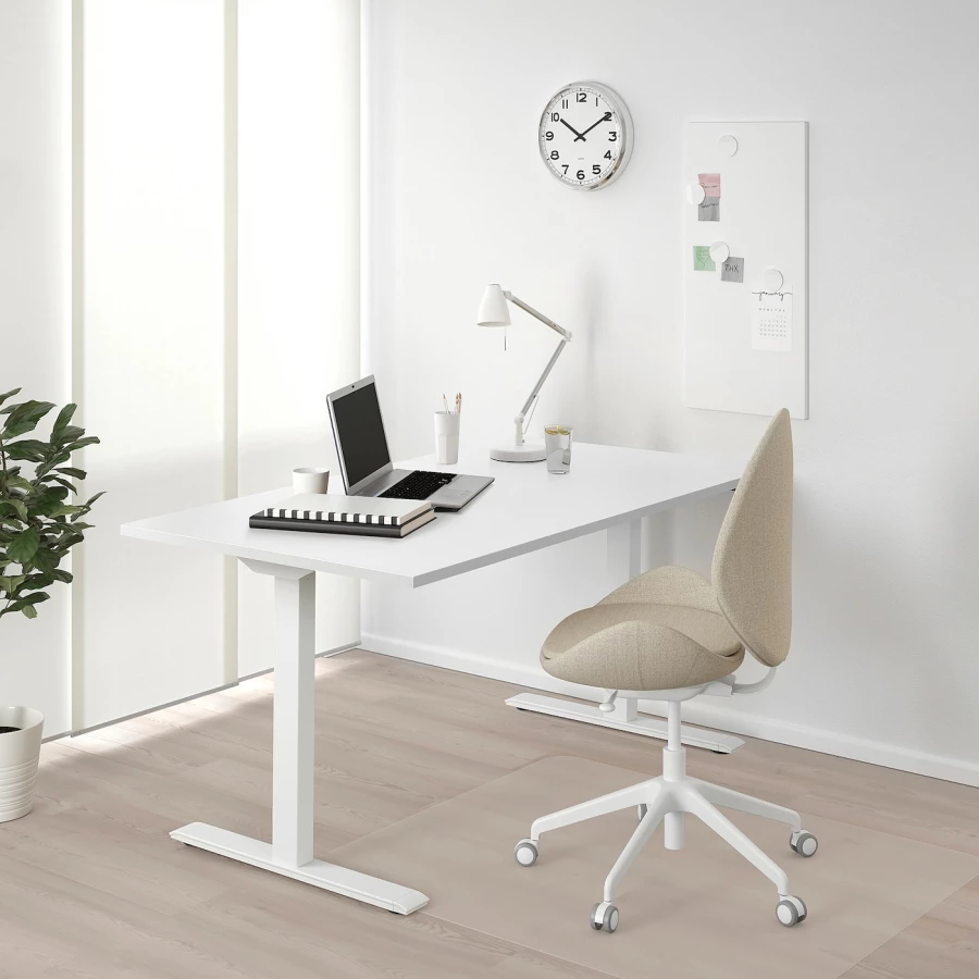 Письменный стол - IKEA RODULF, 140х80х70-117 см, белый, РОДУЛЬФ ИКЕА (изображение №3)