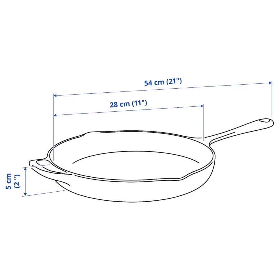 Сковорода - IKEA VARDAGEN, 28 см, чугунная ВАРДАГЕН ИКЕА (изображение №11)