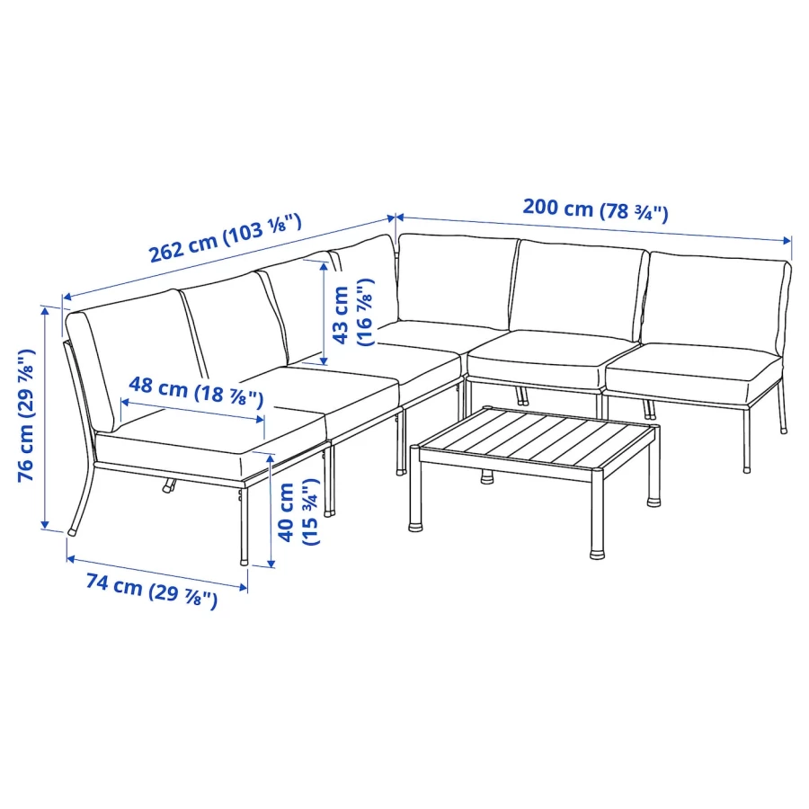 Садовый разговорный набор - SEGERÖN /SEGERОN IKEA/СЕГЕРЕН ИКЕА, 262х76 см, белый (изображение №4)