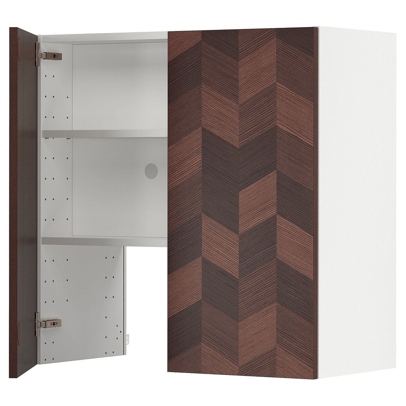 Шкаф с полкой/дверью - METOD  IKEA/  МЕТОД ИКЕА, 80х80 см, коричневый/белый
