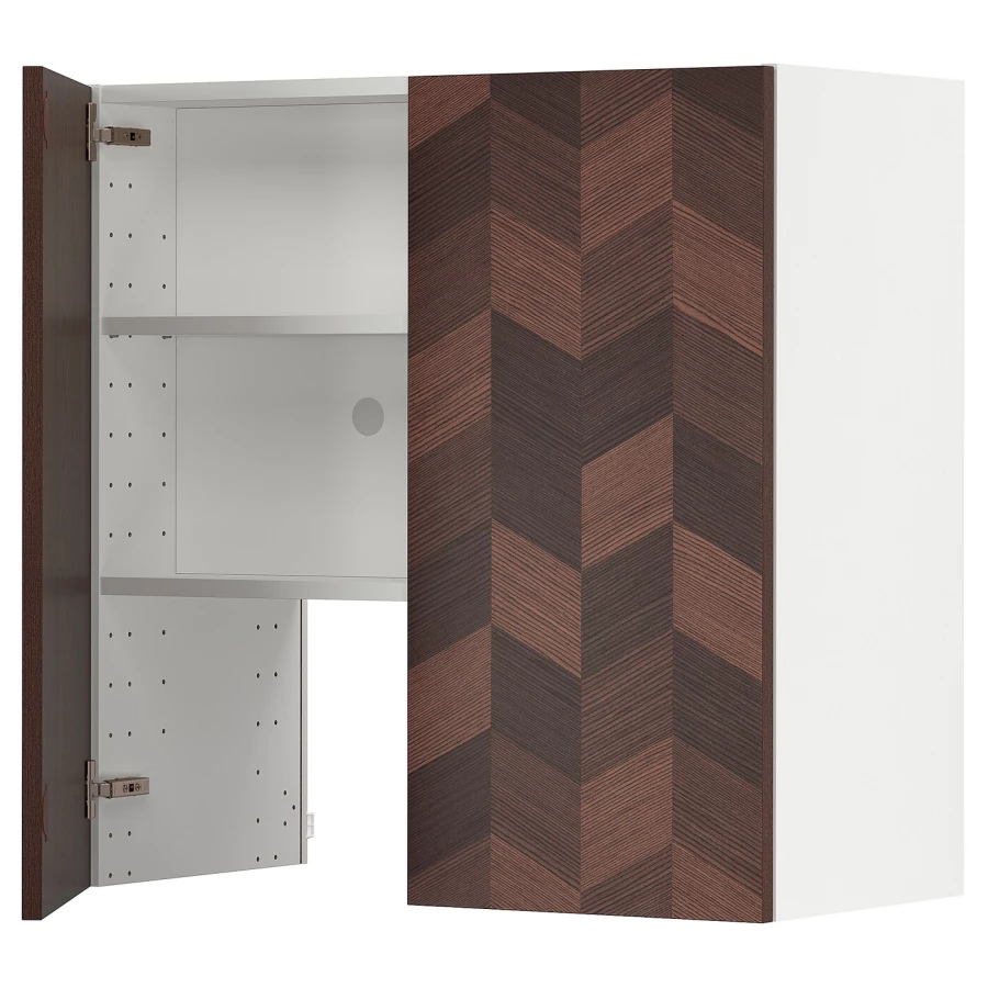 Шкаф с полкой/дверью - METOD  IKEA/  МЕТОД ИКЕА, 80х80 см, коричневый/белый (изображение №1)