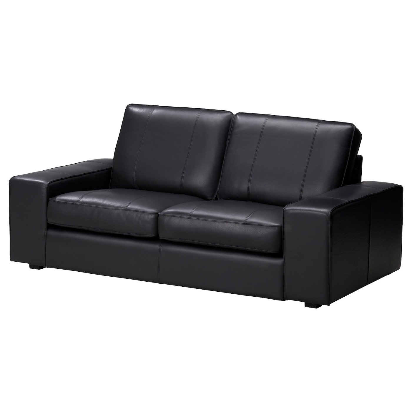 2-местный диван - IKEA KIVIK, 190х95х83 см, черный, кожа, КИВИК ИКЕА
