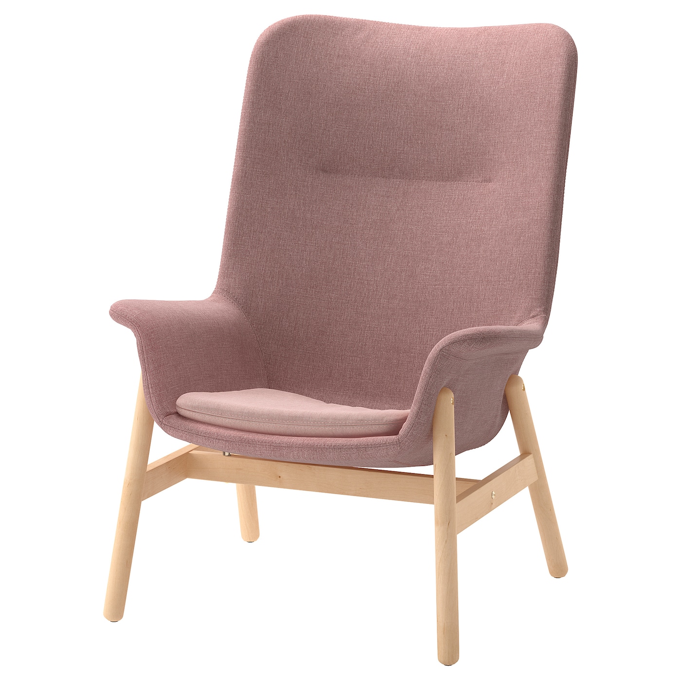 Кресло с высокой спинкой - IKEA VEDBO/ВЕДБО ИКЕА, 108х85х80 см, розовый