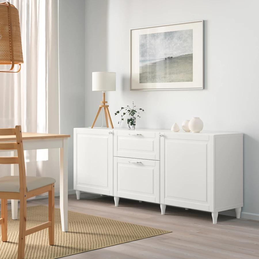 Комбинация для хранения - IKEA BESTÅ/БЕСТО ИКЕА, 180x42x74 см, белый, (изображение №5)