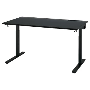 Письменный стол с регулировкой по высоте - IKEA MITTZON/МИТТЗОН ИКЕА, 140х80х65-85 см, черный